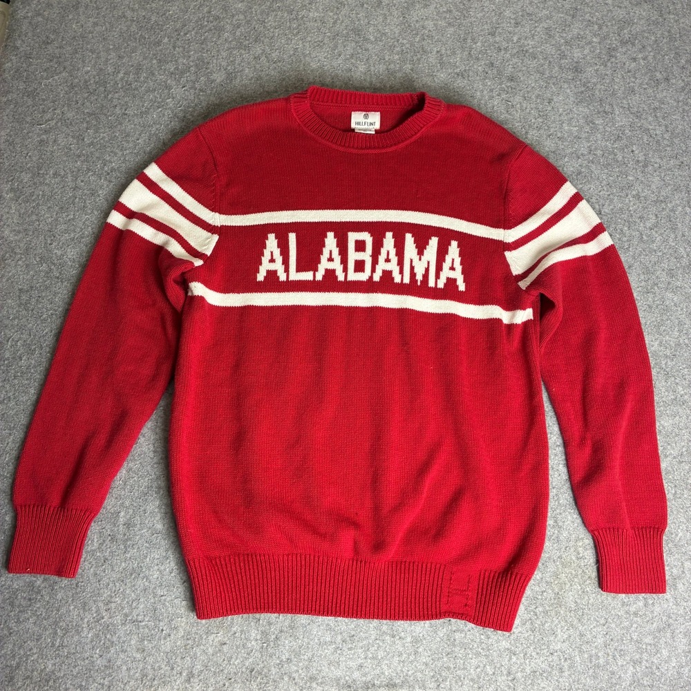 Hillflint Alabama State Sweater Men's XL Red White Varsity Knit Pullover Vintage